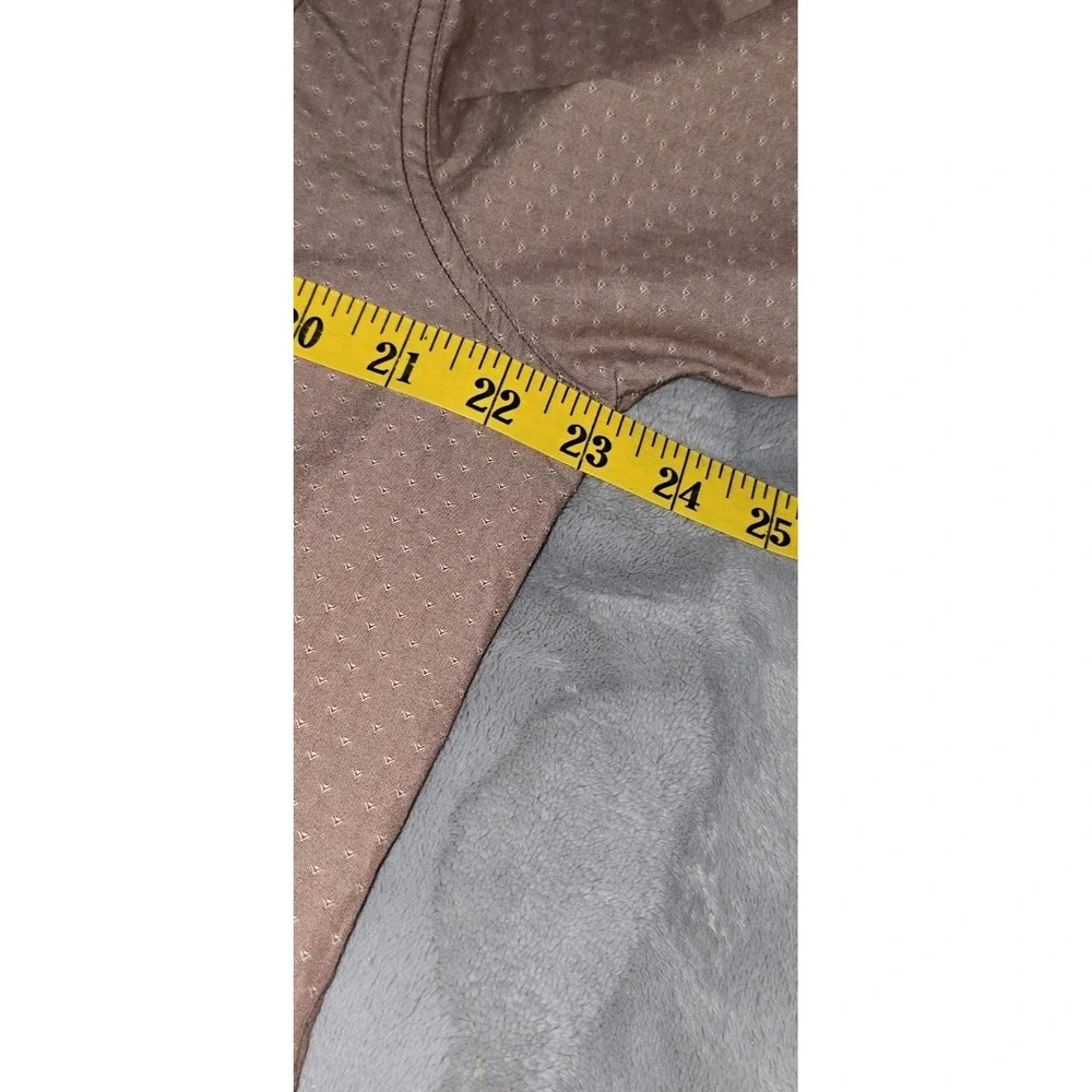 Prana Mens Long Sleeve Button Down Shirt Mauve Geometric Print Roll Tab‎ Medium